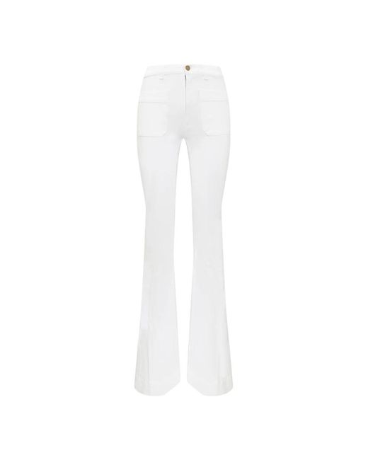 Jeans a zampa con logo ricamato di Seafarer in White