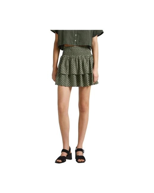 Pepe Jeans Green Short Skirts