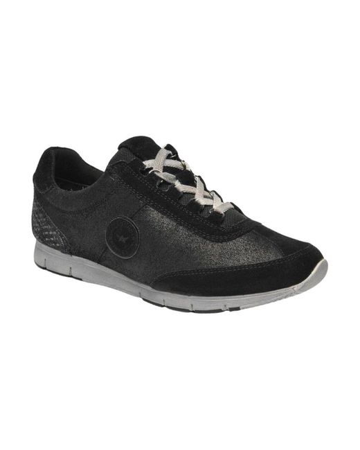 Mephisto Black Metallic schwarzer wanderschuh