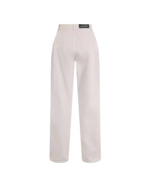 Alberta Ferretti White Straight Trousers
