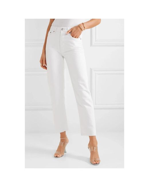 Re/done White Straight Fit Jeans