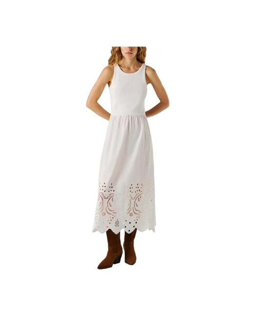 Pepe Jeans White Midi Dresses