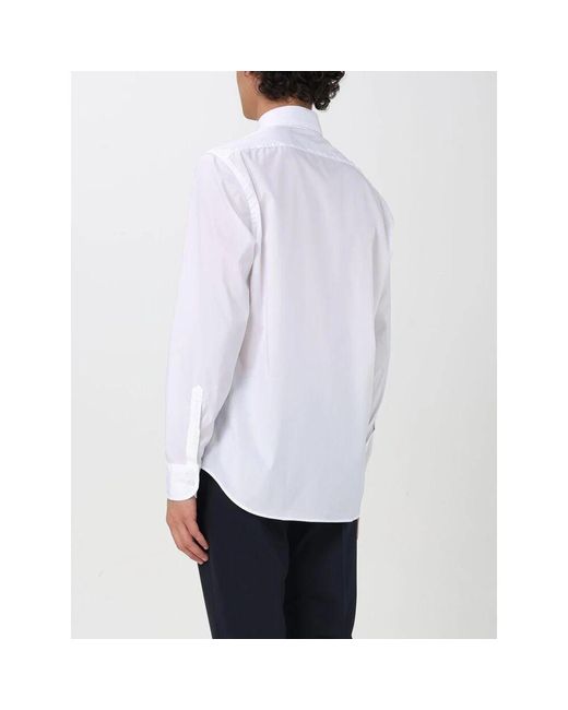 Brooksfield Weiße Baumwoll-Langarmhemd in White für Herren