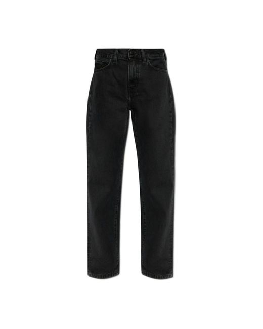 Carhartt Jeans ,Zwart ,Katoen Jeans Met Logo in het Black