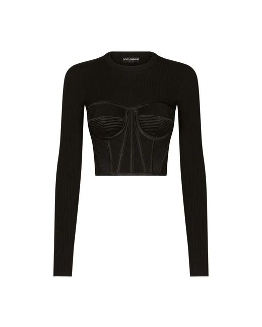 Dolce & Gabbana Black Round-Neck Knitwear