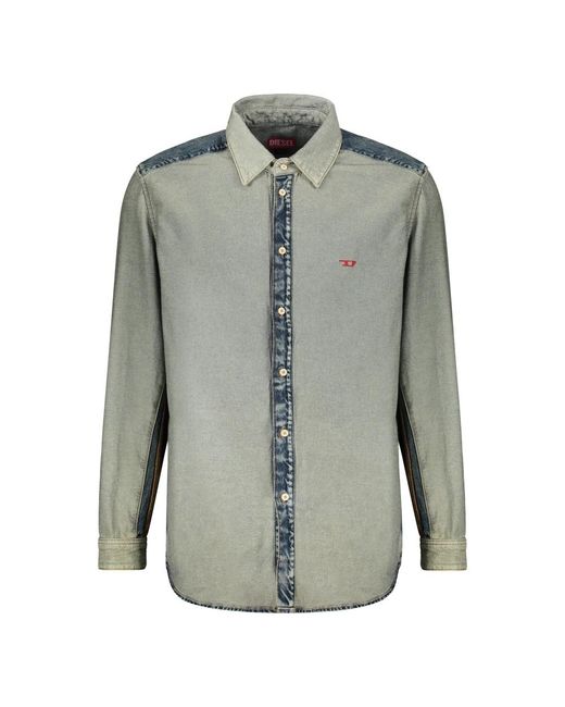 DIESEL Green Denim Shirts for men