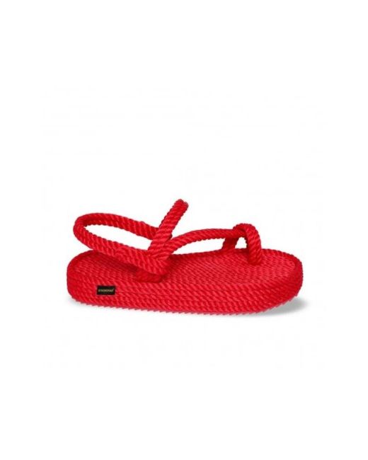 Bohonomad Red Flat Sandals