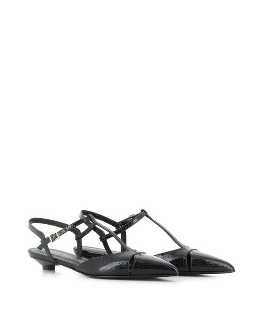 Sergio Levantesi Black Schwarzer Slingback Aus Python-Print-Leder