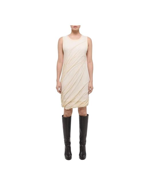 Helmut Lang Kleedjes ,Wit ,Katoen Bubble Jurk in het Natural