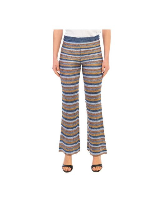 Roberto Collina Blue Wide Trousers