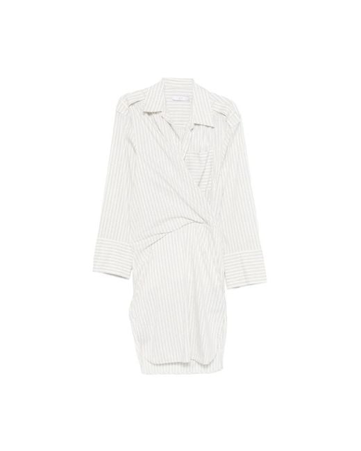 IRO Kleedjes ,Katoen Lazul Pinstripe Wrap Shirtdress in het White