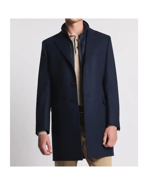Fay Jassen ,Blauw ,Wol Double Coat in het Blue voor heren