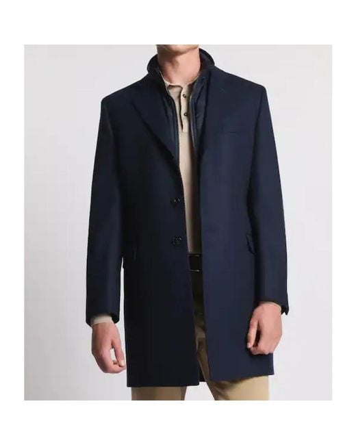 Fay Jassen ,Blauw ,Wol Double Coat in het Blue voor heren