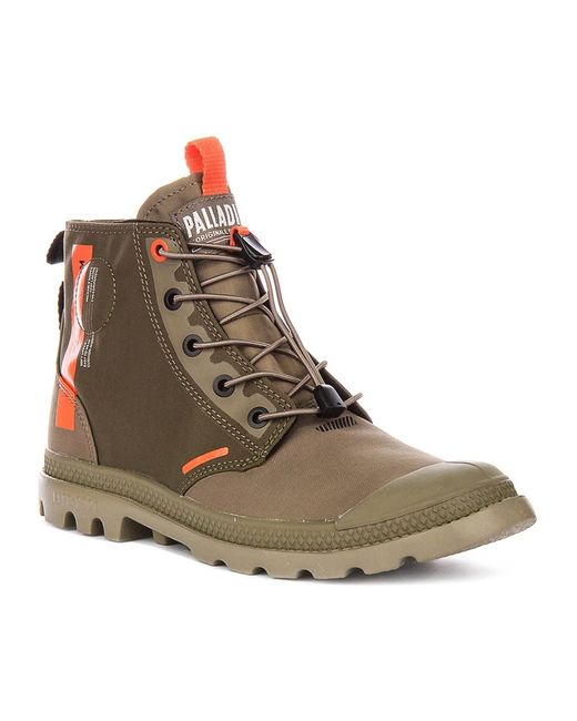 Palladium Brown Lace-Up Boots for men