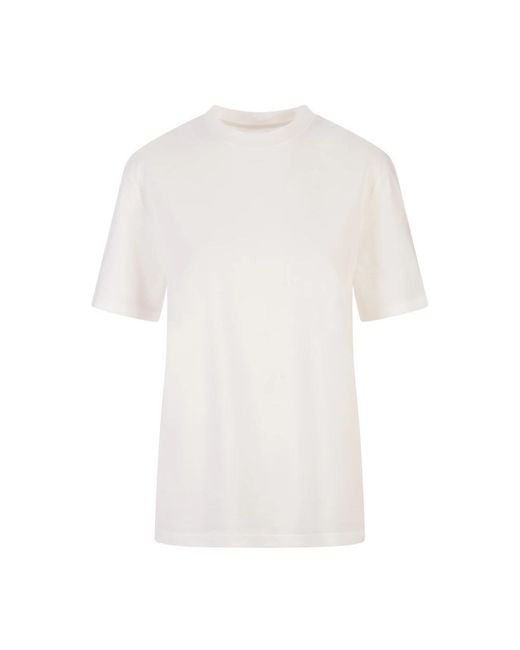 Jil Sander White Weißes t-shirt mit logodruck