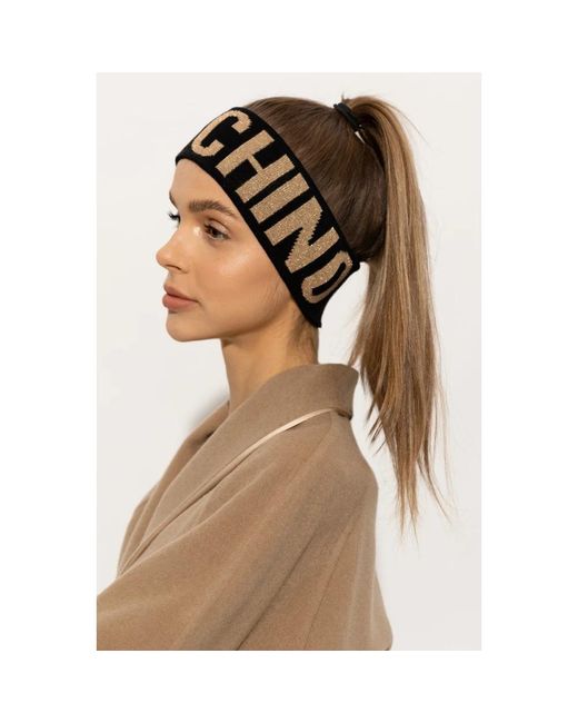 Fascia per capelli con logo di Moschino in Black