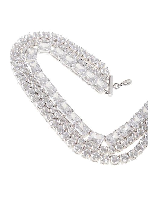 Self-Portrait Kristallen Choker Ketting Metallic Aw25