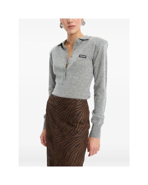 ROTATE BIRGER CHRISTENSEN Gray Polo Shirts