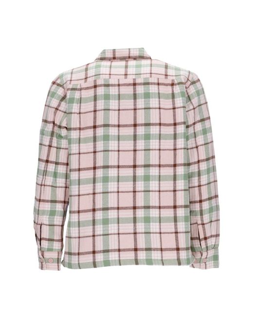 Obey Jassen ,Veelkleurig ,Katoen Gewatteerd Shirtjack Roze Klei in het Pink voor heren