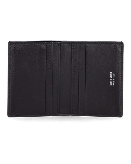 Tom Ford Krokodil-Geprägte Leder Faltkartenbrieftasche in Black für Herren