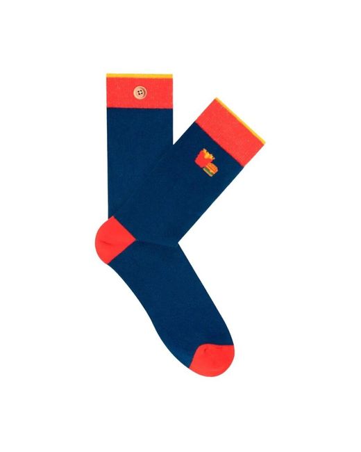 Cabaïa Blue Blau gemusterte socken - unzertrennlich