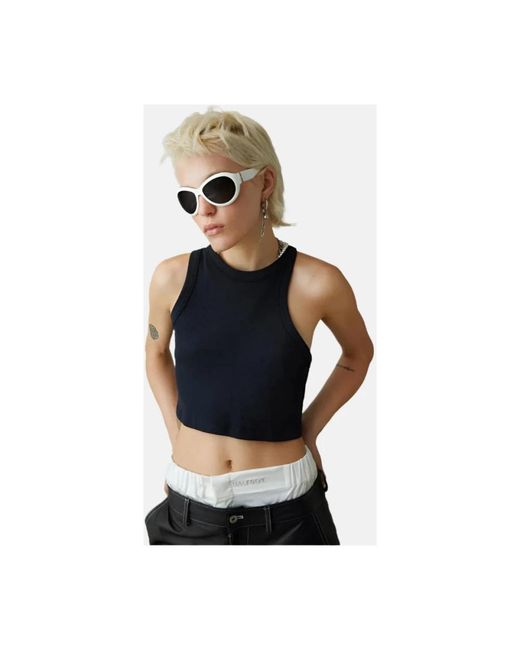 Halfboy Crop Tank Top in het Black