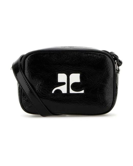 Courreges Black Schwarze Schultertasche Re-Edition