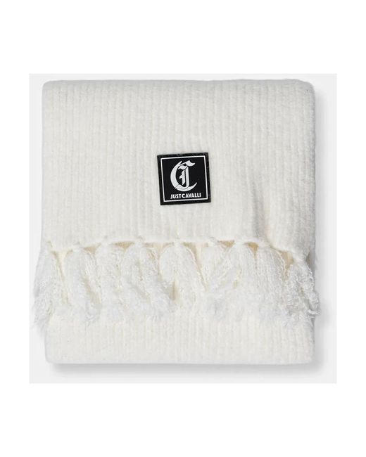 Just Cavalli Logo-Patch Sjaal in het White