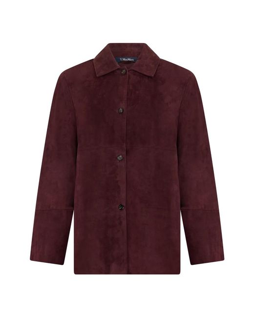 Max Mara Purple Leather Jackets