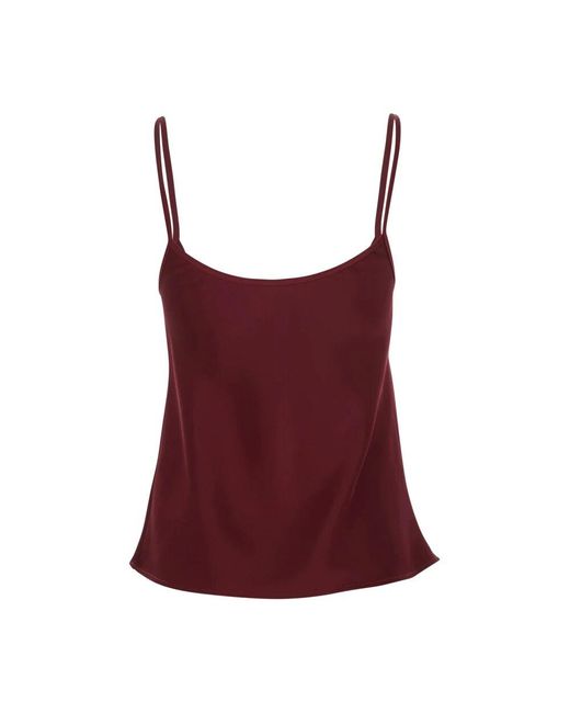 Sleeveless Tops di Plain Units in Red