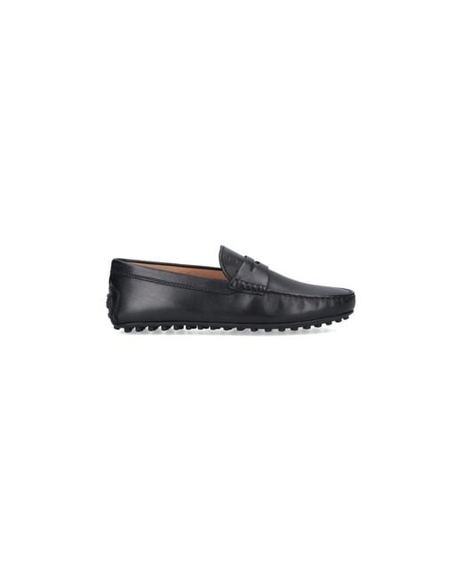 Tod's Black City Gommino Leather Driver for men