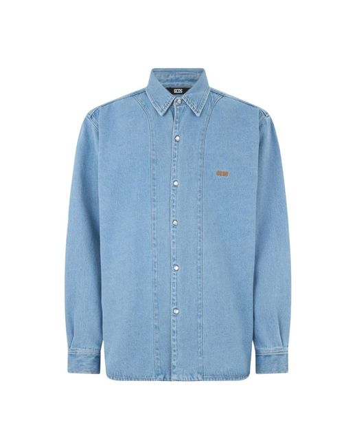 Gcds Blue Denim Shirts for men