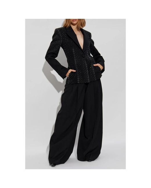 The Attico Black Wollblazer mit pailletten