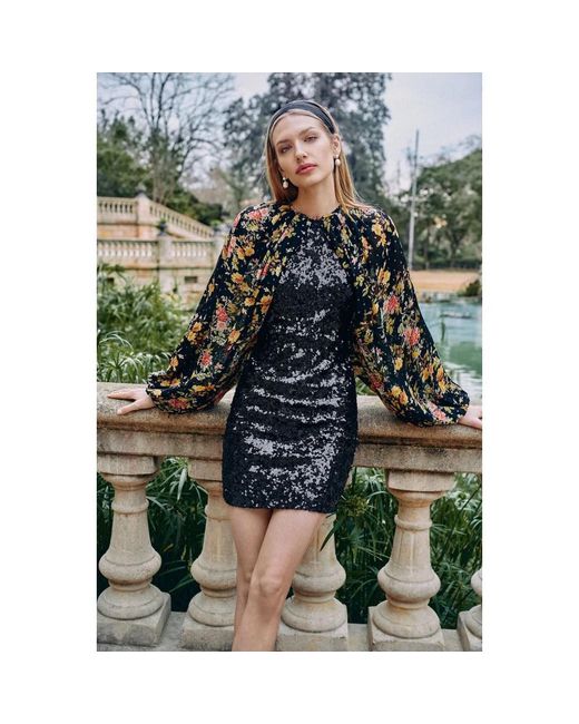 byTiMo Black Pailletten Ärmelloses Minikleid