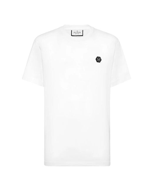 Philipp Plein T-Shirt Rundhals Skull&Bones in White für Herren