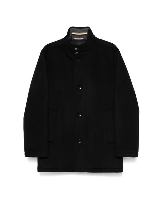 HUGO Black Single-Breasted Coats for men