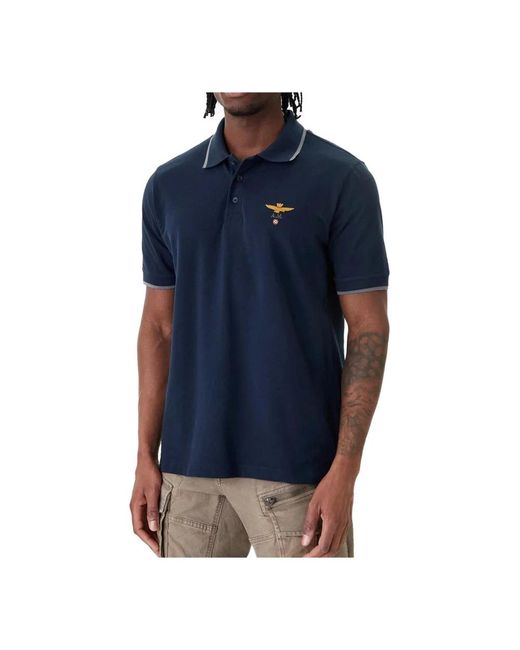 Aeronautica Militare Blue Polo Shirts for men