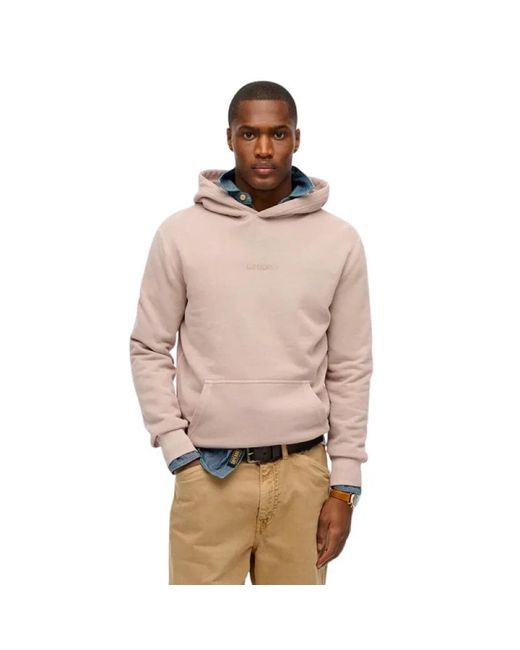 Superdry Hoodies & Sweatvesten ,Micro Logo Hoodie Sweatshirt in het Pink voor heren