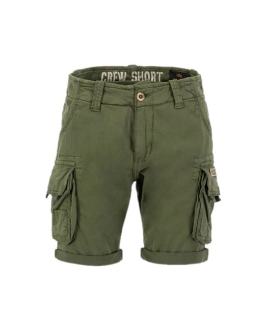 Alpha Industries Green Casual Shorts for men
