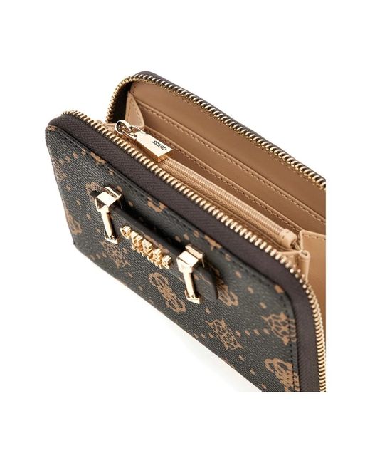 Guess Accessoires ,Veelkleurig ,Silia 4G Peony Logo Wallet in het Black