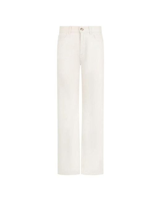 Moorer White Straight Trousers