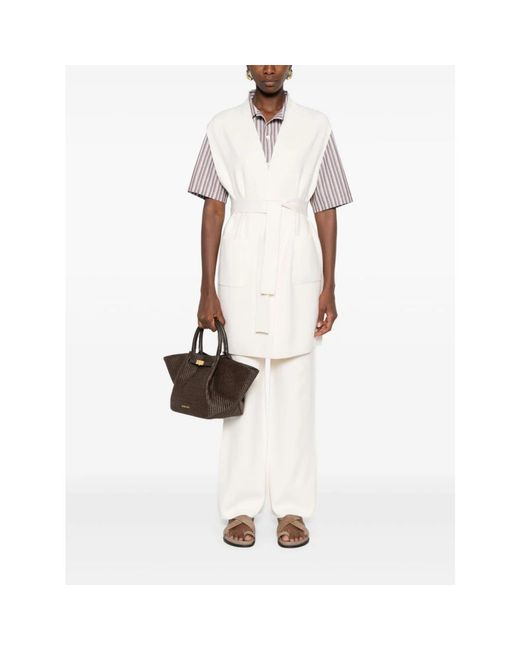 Max Mara White Wide Trousers