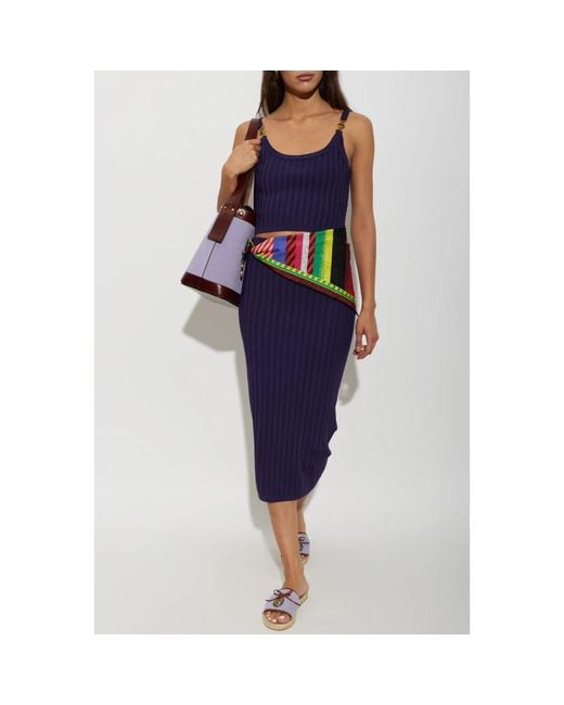 Versace Blue Sleeveless Tops