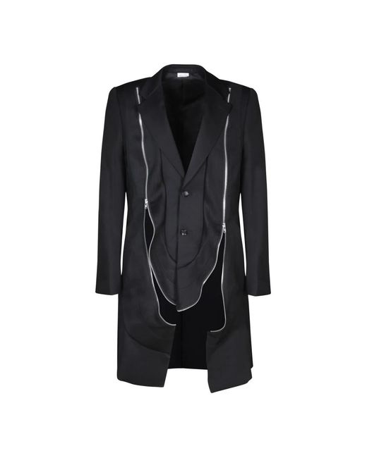 Comme des Garçons Jassen ,Zwart ,Wol Wollen Enkellange Jas in het Black voor heren