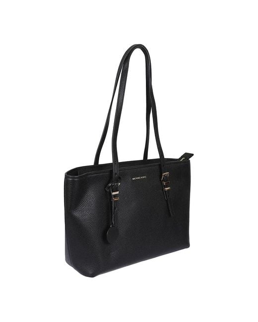 Michael Kors Black Schwarze Gehämmerte Lederhandtasche
