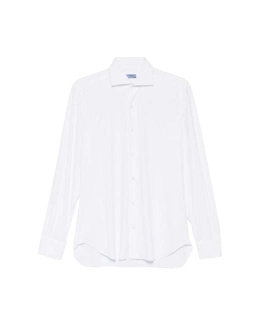 Barba Napoli White Formal Shirts for men