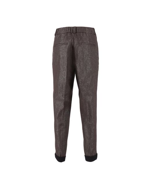Peserico Gray Slim-Fit Trousers