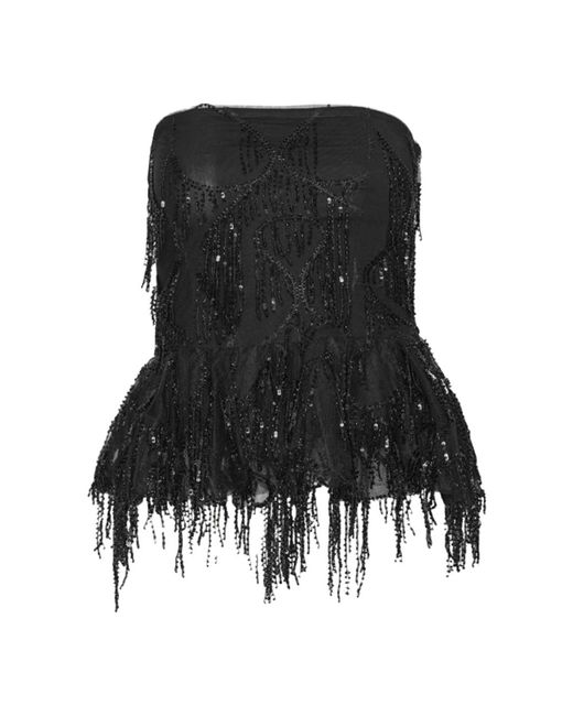 Sleeveless Tops ROTATE BIRGER CHRISTENSEN de color Black