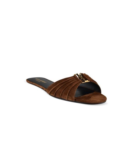 Saint Laurent Brown Sliders