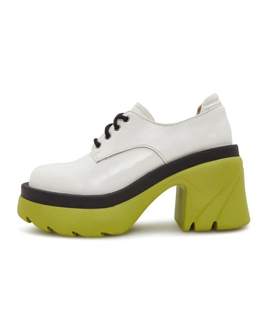 CESARE GASPARI Green Mutige Blockabsatz-Oxfords